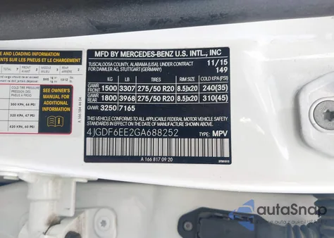 2016 Mercedes-Benz Gl 450 4Matic из США, поврежденный, VIN 4JGDF6EE2GA688252